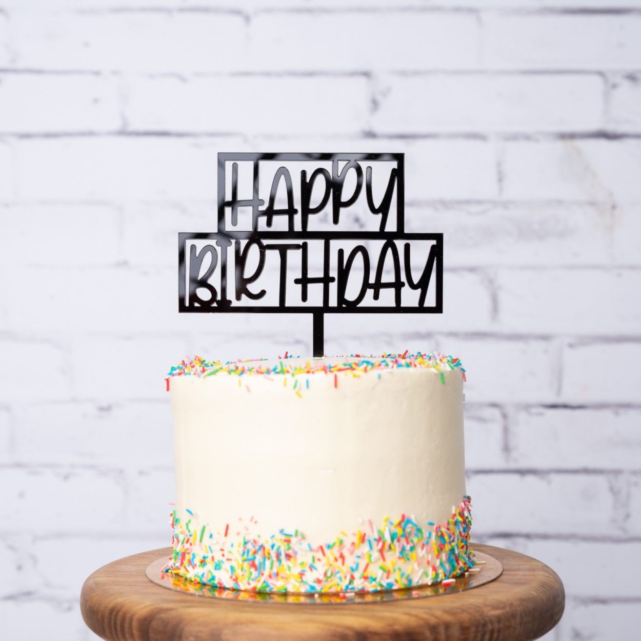 Topper Happy Birthday enmarcado
