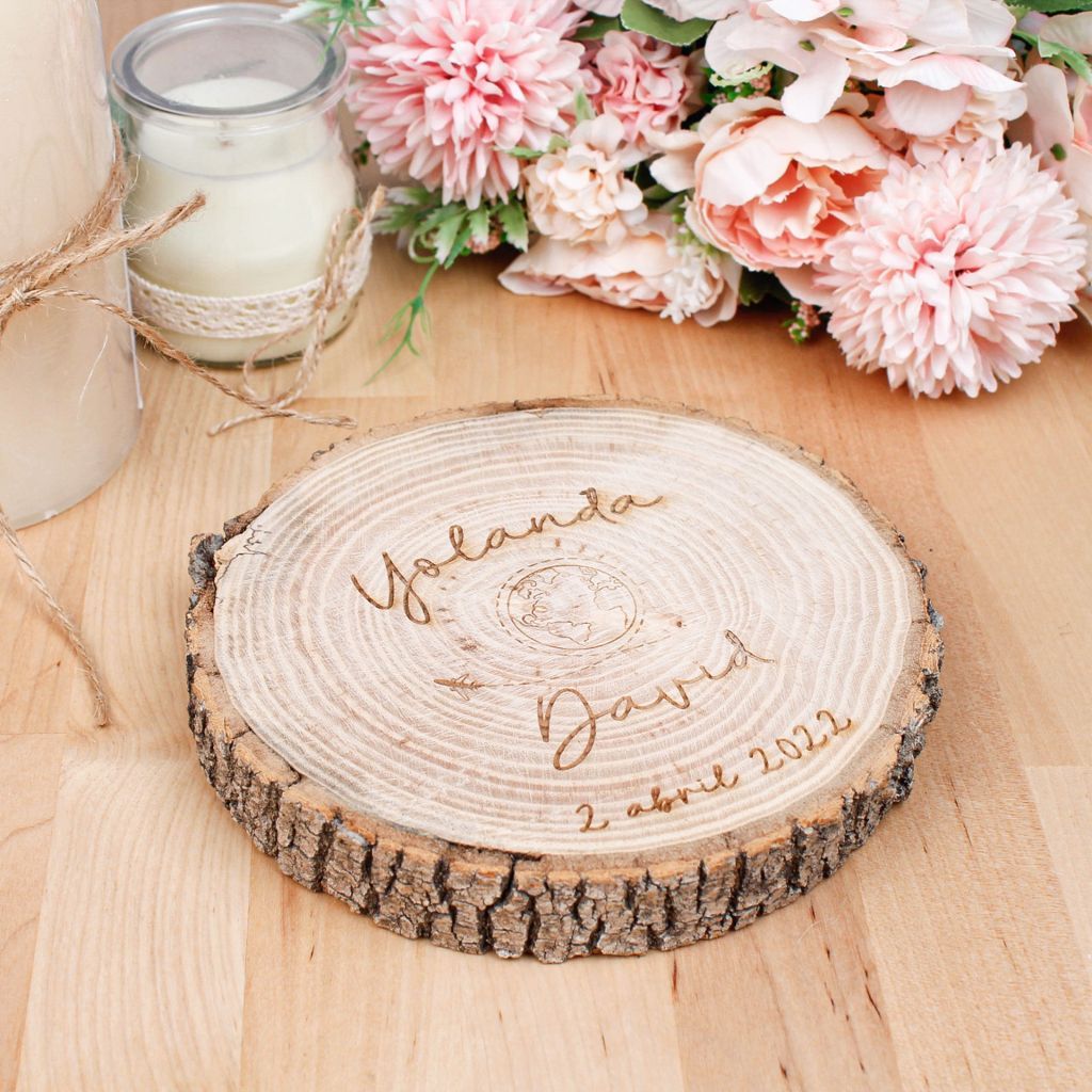 Rodaja de madera Wanderlust