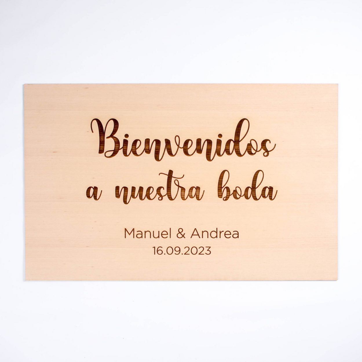 Cartel Bienvenida en madera